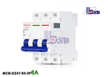 6 Amp 3p Circuit Breaker / Shockproof Plastic Electrical Circuit Breaker