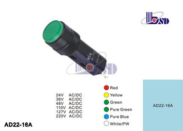 Green Protected Power Led Indicator Lamp / Led Voltage Indicator OEM Service
